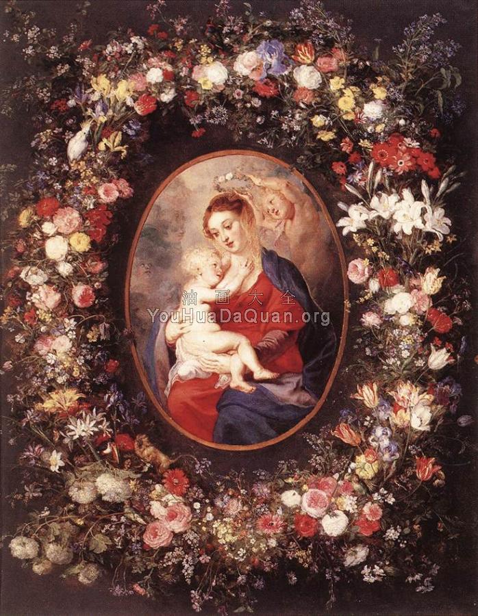 The Virgin and Child in a Garland of Flower - 彼得·保罗·鲁本斯